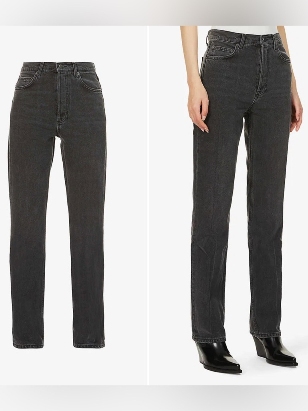 Reformation Designer Wash Black High Rise Straight Leg Jeans Women’s Size 29